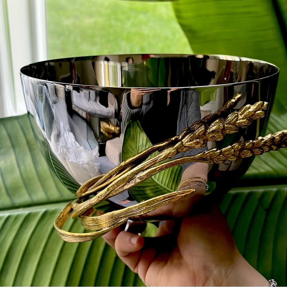 Michael Aram Wheat Medium Bowl silver / gold new in box